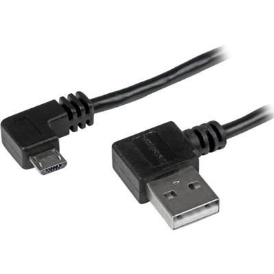 StarTech.com Micro-USB Cable with Right-Angled Connectors - M/M - 1m (3ft) - 3.28 ft Micro-USB/USB Data Transfer Cable for Tablet, Smartphone, Notebook, Portable Hard Drive, Computer, PC, External Hard Drive - First End: 1 x 4-pin USB 2.0 Type A - Ma