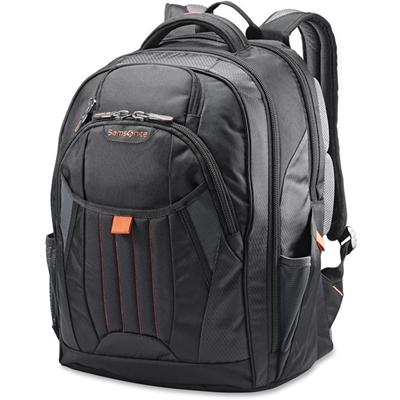Samsonite Tectonic 2 Carrying Case (Backpack) for 17" iPad Notebook - Black, Orange - Shock Resistant Interior, Slip Resistant Shoulder Strap - Poly Ballistic Body - Tricot Interior Material - Shoulder Strap, Handle - 18" Height x 13.3" Width x 8.6" 