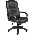 Boss B7501 Executive Chair - Black Seat Color - LeatherPlus Seat Material - Black Back Color - Leather Back Material - Black Frame Color - Nylon Frame Material - 5-star Base - 1 Each