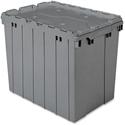 Akro-Mils Attached Lid Storage Container - Internal Dimensions: 16.88" Height - External Dimensions: 21.5" Length x 15" Width x 17" Height - 100 lb - 17 gal - Padlock, String/Button Tie Closure - Stackable - Plastic, Polymer - Gray - For File - 1 Eac