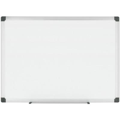 MasterVision Maya Series Magnetic Dry-Erase Board - 96" (8 ft) Width x 48" (4 ft) Height - White Porcelain Surface - Silver Aluminum Frame - Rectangle - Horizontal/Vertical - Magnetic - Accessory Tray, Stain Resistant, Scratch Resistant, Sturdy, Ghos