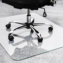 Floortex Heavy-Duty Glass Chair Mat for Hard Floors & Carpets - 40" x 53" - Hard Floor, Home, Office, Carpet - 53" Length x 40" Width x 0.200" Depth x 0.200" Thickness - Rectangular - Tempered Glass - Crystal Clear - 1 Each - TAA Compliant