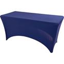 Iceberg Stretchable Fitted Table Cover - Polyester, Spandex - Blue - 1 Each
