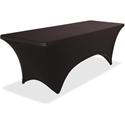 Iceberg Stretch Fabric Table Cover - Polyester, Spandex - Black - 1 Each