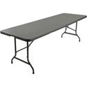 Iceberg IndestrucTable TOO Bifold Table - Rectangle Top - 60" Table Top Length x 30" Table Top Width x 2" Table Top Thickness - 29" Height - Indoor, Outdoor - Charcoal, Powder Coated - Tubular Steel - High-density Polyethylene (HDPE) Top Material - 1