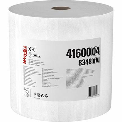 Wypall PowerClean X70 Medium Duty Cloths Jumbo Roll - 12.50" Width x 12.20" Length - 870 Sheets/Roll - White - Hydroknit - 1 Carton
