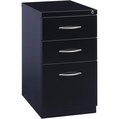 Lorell Premium Box/Box/File Mobile File Cabinet with Arch Pull - 15" Width x 22.9" Depth x 27.7" Height - 3 x Drawer(s) for Box, File - Letter - Ball-bearing Suspension, Drawer Extension, Durable, Pencil Tray - Black - Steel - Recycled