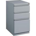 Lorell 20" Box/Box/File Mobile File Cabinet with Full-Width Pull - 15" Width x 19.9" Depth x 27.7" Height - 3 x Drawer(s) for Box, File - Letter - Ball-bearing Suspension, Drawer Extension, Durable, Recessed Drawer - Gray - Steel - Recycled