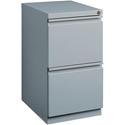 Lorell 20" File/File Mobile File Cabinet with Full-Width Pull - 15" Width x 19.9" Depth x 27.7" Height - 2 x Drawer(s) for File - Letter - Vertical - Ball-bearing Suspension, Drawer Extension, Durable, Recessed Drawer - Gray - Steel - Recycled