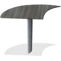 Mayline Medina Curved Desk Extension, Left - x 1" Thickness Work Surface, 29.5" Height x 28" Width x 47" Depth - Beveled Edge - Material: Steel - Finish: Gray, Laminate - Stain Resistant, Water Resistant, Abrasion Resistant, Durable - 1 Each