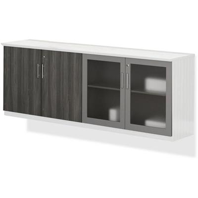 Mayline Medina Series Low Wall Cabinet Doors - Contemporary - 34.92" Width x 26.70" Height x 600 mil Thickness - Lockable - Glass, Wood - Gray, Laminate - 1 Each