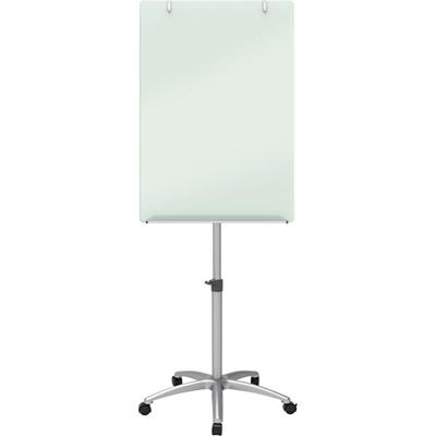 Quartet Infinity Mobile Easel with Glass Dry-Erase Board - 24" (2 ft) Width x 77" (6.4 ft) Height - Silver Tempered Glass Surface - Rectangle - Magnetic - Accessory Tray, Locking Casters, Stain Resistant, Ghost Resistant, Durable, Mobility, Adjustabl