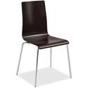 Safco Bosk Stack Chair - Espresso Seat Color - Plywood Seat Material - Espresso Back Color - Plywood Back Material - Chrome Plated Steel Frame Material - Four-legged Base - 2 / Carton