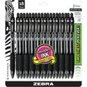 Zebra Z-Grip Retractable Ballpoint Pens - 1 mm Medium Pen Point - Retractable - Black Ink - 18 / Pack