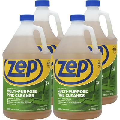 Zep Multipurpose Pine Cleaner - For Multipurpose - Concentrate - 128 fl oz (4 quart) - Pine Scent - Recommended For: Grease Remover, Grime Remover - Disinfectant, Deodorize - Brown Bottle - 4 / Carton