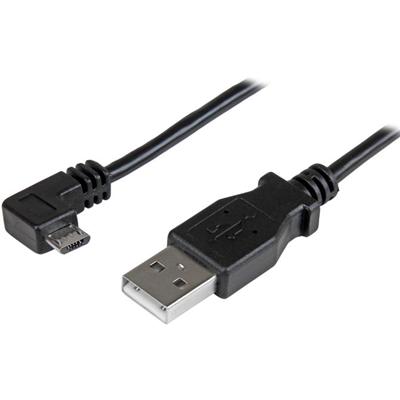 StarTech.com 1m Right-Angle Micro-USB 2.0 Charging Cable for Tablets and Phones - 3.28 ft USB/USB Micro-B Data Transfer Cable for Phone, Tablet, Mobile Device, Computer - First End: 1 x 4-pin USB 2.0 Type A - Male - Second End: 1 x 5-pin Micro USB 2.