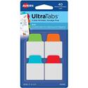 Avery&reg; Ultra Tabs File Tab - 40 Write-on Tab(s) - 1.50" Tab Height x 1" Tab Width - Clear Film, Red Paper, Blue, Orange, Green Tab(s)