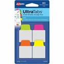 Avery&reg; Mini Ultra Tabs - 80 Tab(s) - 1.50" Tab Height x 1" Tab Width - Clear Film, Neon Pink Paper, Neon Yellow, Neon Green, Neon Orange Tab(s) - 80 / Pack
