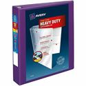 Avery&reg; Heavy-Duty View Binders - Locking One Touch EZD Rings - 1 1/2" Binder Capacity - Letter - 8 1/2" x 11" Sheet Size - 400 Sheet Capacity - 400 x 1.50" Ring(s) - Fastener(s): Ring - Pocket(s): 4, Internal - Polypropylene - Purple - Adhesive, 