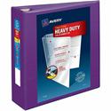 Avery&reg; Heavy-Duty View Binders with One Touch EZD Rings - 3" Binder Capacity - Letter - 8 1/2" x 11" Sheet Size - 670 Sheet Capacity - 670 x 3" Ring(s) - Fastener(s): Ring - Pocket(s): 4, Internal - Polypropylene - Purple - Adhesive, Clear Overla