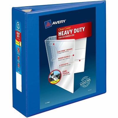 Avery Heavy-Duty View Binders with One Touch EZD Rings - 3" Binder Capacity - Letter - 8 1/2" x 11" Sheet Size - 670 Sheet Capacity - 3 1/2" Spine Width - 3 x 3" Ring(s) - Fastener(s): Ring - Pocket(s): 4, Internal - Polypropylene - Pacific Blue - Re