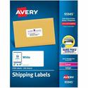 Avery&reg; Shipping Labels, Sure Feed, 2"x4" , 2500 Glossy Labels (95945) - 2" Width x 4" Length - Permanent Adhesive - Rectangle - Inkjet, Laser - Matte White - Matte - Paper - Permanent Adhesive, Jam Resistant, Customizable, Peel-off - 10 / Sheet -