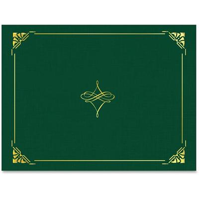 Geographics Letter Recycled Certificate Holder - 8 1/2" x 11" - Hunter Green, Gold - Damage Resistant, Die-cut, Sturdy - 30% Recycled - 1 Pack