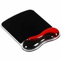 Kensington Duo Gel Wave Mouse Pad Wrist Pillow - 1" Height x 7.25" Width x 9.50" Depth - Red, Black - Gel - Slip Resistant - 1 Each