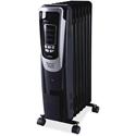 Lorell LED Display Mobile Radiator Heater - Electric - 600 W to 1500 W - 3 x Heat Settings - 150 Sq. ft. Coverage Area - 1500 W - Black