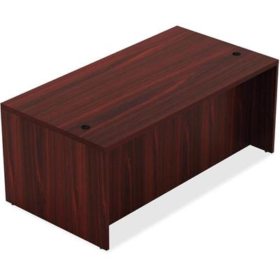 Lorell Chateau Series Rectangular desk - 30" Height x 59" Width x 29.5" Depth Table, x 1.5" Thickness Table Top - Reeded Edge - Material: P2 Particleboard - Finish: Mahogany Laminate - Durable, Modesty Panel, Grommet - For Office - 1 Each