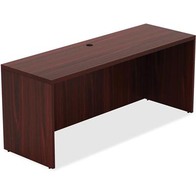 Lorell Chateau Series Credenza - 30" Height x 59" Width x 23.6" Depth Credenza, x 1.5" Thickness Top - Reeded Edge - Material: P2 Particleboard - Finish: Mahogany, Laminate - Durable, Grommet, Cord Management, Modesty Panel - For Office - 1 Each
