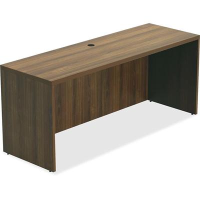 Lorell Chateau Series Credenza - 30" Height x 59" Width x 23.6" Depth Credenza, x 1.5" Thickness Top - Reeded Edge - Material: P2 Particleboard - Finish: Walnut, Laminate - Durable, Grommet, Cord Management, Modesty Panel - For Office - 1 Each