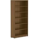 Lorell Chateau Series Bookshelf - x 1.5" Thickness Top, 72.5" Height x 36" Width x 11.6" Depth Bookshelf - 6 Shelve(s) - Reeded Edge - Material: P2 Particleboard - Finish: Walnut, Laminate - Durable, Sturdy - For Office, Book - 1 Each