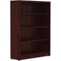 Lorell Chateau Series Bookshelf - x 1.5" Thickness Top, 48.5" Height x 36" Width x 11.6" Depth Bookshelf - 4 Shelve(s) - Reeded Edge - Material: P2 Particleboard - Finish: Mahogany - Durable, Sturdy - For Office, Book - 1 Each