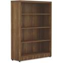 Lorell Chateau Series Bookshelf - x 1.5" Thickness Top, 48.5" Height x 36" Width x 11.6" Depth Bookshelf - 4 Shelve(s) - Reeded Edge - Material: P2 Particleboard - Finish: Walnut, Laminate - Durable, Sturdy - For Office, Book - 1 Each