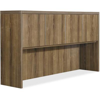 Lorell Chateau Series Hutch - 36.5" Height x 66.1" Width x 14.8" Depth Hutch, x 1.5" Thickness Top - 4 Door(s) - Reeded Edge - Material: P2 Particleboard - Finish: Walnut, Laminate - Durable - For Office - 1 Each