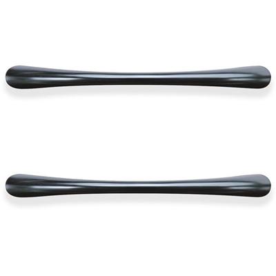Lorell Chateau Series Laminate Drawer Transitional Pulls - Transitional - 4.50" Width x 0.37" Depth x 1" Height - Aluminum Alloy - Black - 2 / Pack