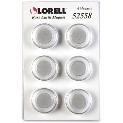 Lorell Round Cap Rare Earth Magnets - 1.2" Diameter - Round - 1 Pack - Clear