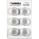 Lorell Round Cap Rare Earth Magnets - 1.2" Diameter - Round - 1 Pack - Clear