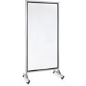 Lorell Double-sided Dry-Erase Easel/Room Divider - 37.5" (3.1 ft) Width x 82.5" (6.9 ft) Height - White Steel Surface - Black Aluminum Frame - Rectangle - Magnetic - Casters - 1 Each