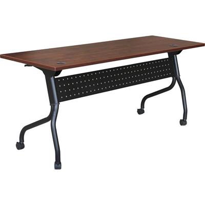 Lorell Flip Top Training Table - Rectangle Top - Four Leg Base - 4 Legs - 72" Table Top Width x 23.60" Table Top Depth - 29.50" Height x 28.70" Width x 23.63" Depth - Assembly Required - Cherry - Melamine, Nylon - 1 Each