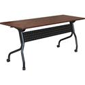 Lorell Flip Top Training Table - Rectangle Top - Four Leg Base - 4 Legs - 72" Table Top Width x 23.60" Table Top Depth - 29.50" Height x 28.70" Width x 23.63" Depth - Assembly Required - Cherry - Melamine, Nylon - 1 Each