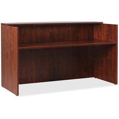 Lorell Essentials Series Front Reception Desk - x 1" Thickness Top, 42.5" Height x 35.4" Width x 70.9" Depth Desk - Finish: Cherry Laminate - Durable - For Office - 1 Each