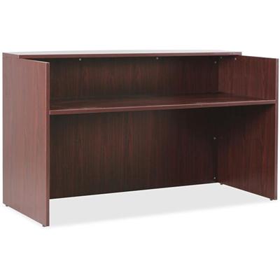 Lorell Essentials Series Front Reception Desk - x 1" Thickness Top, 42.5" Height x 72" Width x 36" Depth Desk - Finish: Mahogany Laminate - Durable - For Office - 1 Each