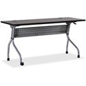Lorell Flip Top Training Table - Rectangle Top - Four Leg Base - 4 Legs - 60" Table Top Width x 23.50" Table Top Depth - 29.50" Height x 59" Width x 23.63" Depth - Assembly Required - Espresso, Silver - Melamine, Nylon - 1 Each