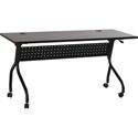Lorell Flip Top Training Table - Rectangle Top - Four Leg Base - 4 Legs - 48" Table Top Width x 23.50" Table Top Depth - 29.50" Height x 47.25" Width x 23.63" Depth - Assembly Required - Black, Espresso - Melamine, Nylon - 1 Each