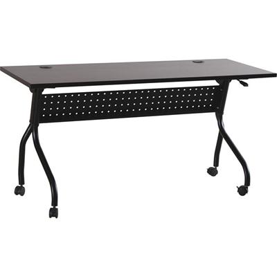 Lorell Flip Top Training Table - Rectangle Top - Four Leg Base - 4 Legs - 60" Table Top Width x 23.50" Table Top Depth - 29.50" Height x 59" Width x 23.63" Depth - Assembly Required - Espresso, Black - Melamine, Nylon - 1 Each