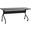 Lorell Flip Top Training Table - Rectangle Top - Four Leg Base - 4 Legs - 72" Table Top Width x 23.50" Table Top Depth - 29.50" Height x 70.88" Width x 23.63" Depth - Assembly Required - Espresso, Black - Melamine, Nylon - 1 Each