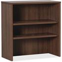 Lorell Essentials Series Stack-on Bookshelf - 36" Height x 36" Width x 15" Depth - 2 Shelve(s) - Material: MFC, Polyvinyl Chloride (PVC) - Finish: Walnut, Laminate - Stackable - For Office, Book, Binder, Display Screen - 1 Each