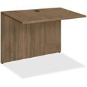 Lorell Essentials Series Bridge - 29.5" Height x 41.4" Width x 23.6" Depth Bridge, x 1" Thickness Top - Finish: Walnut - Laminate Table Top - Durable, Grommet, Back Panel, Cord Management, Modesty Panel - For Office - 1 Each